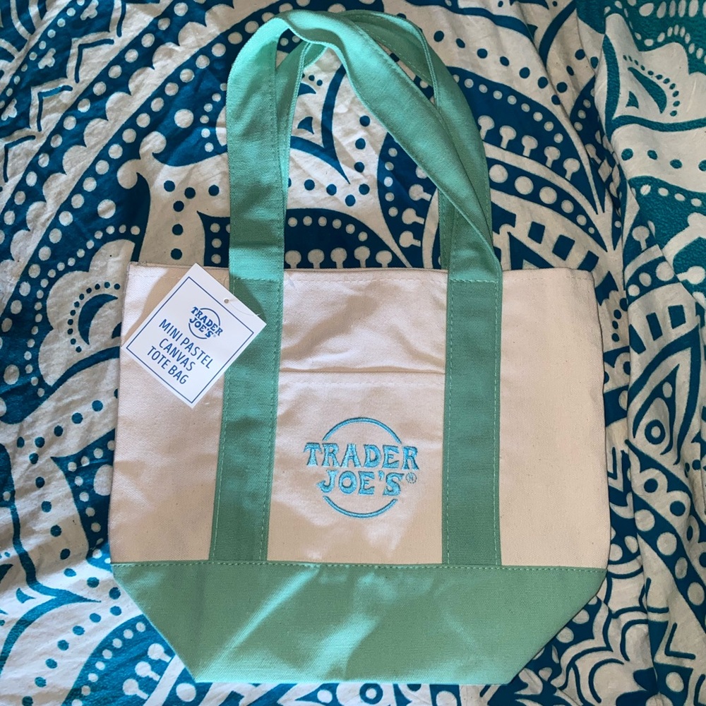 Trader Joe's mini tote-blue